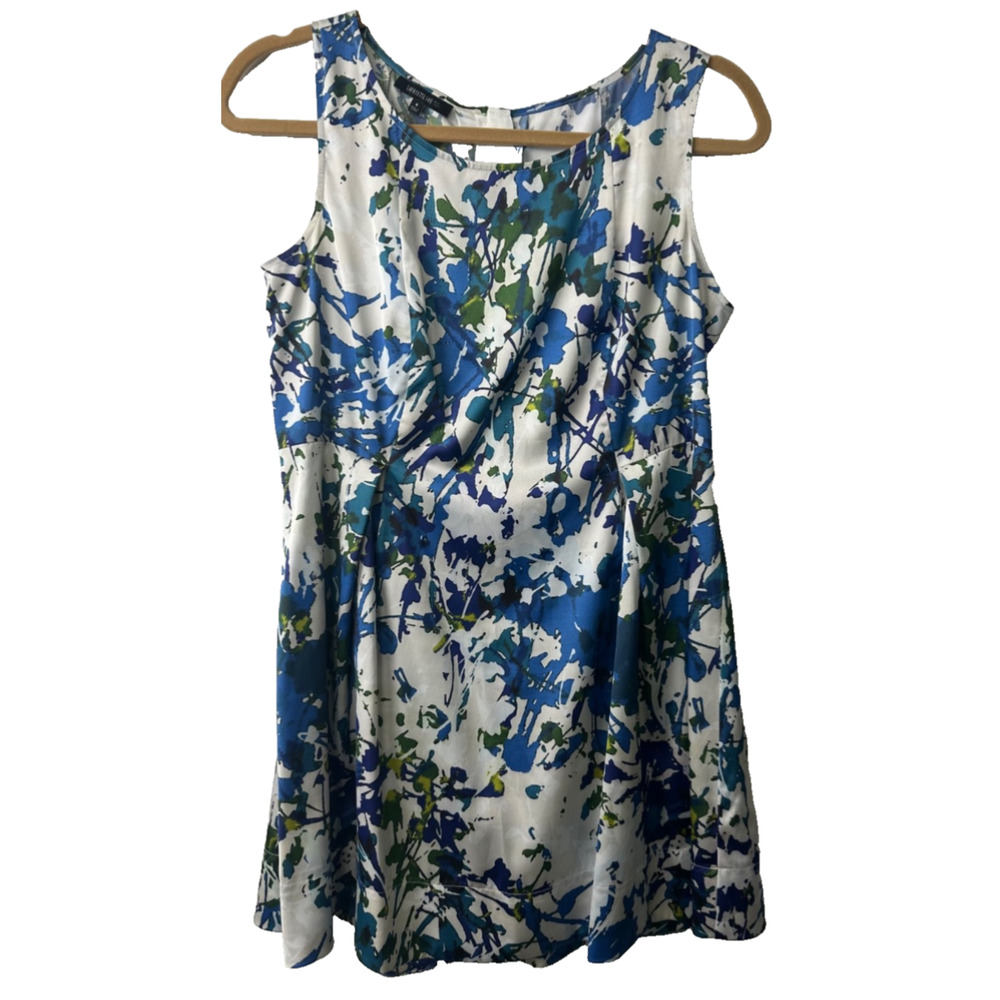 Lafayette 148 Dress Womens 6 Sheath Sleeveless Art Print Multicolor Pattern E7